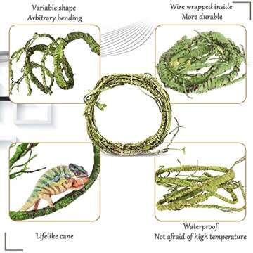 Hamiledyi Bendable Jungle Climbing Vines for Reptiles