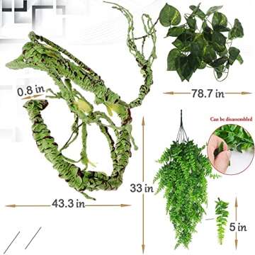 Hamiledyi Bendable Jungle Climbing Vines for Reptiles