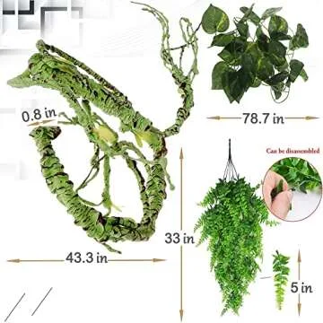 Hamiledyi Bendable Jungle Climbing Vines for Reptiles