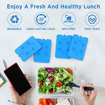 OUTXE Ice Packs for Lunch Box 4-Pack - Keep Food Fresh and Cold