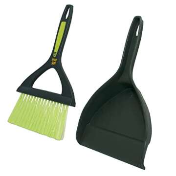 Pine-Sol Mini Dustpan and Brush Set | Nesting Snap-On Design | Portable, Compact Dust Pan and Hand Broom for Cleaning, Green