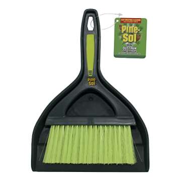 Pine-Sol Mini Dustpan and Brush Set | Nesting Snap-On Design | Portable, Compact Dust Pan and Hand Broom for Cleaning, Green
