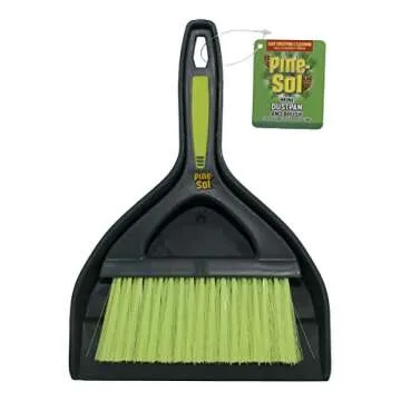 Pine-Sol Mini Dustpan and Brush Set | Nesting Snap-On Design | Portable, Compact Dust Pan and Hand Broom for Cleaning, Green
