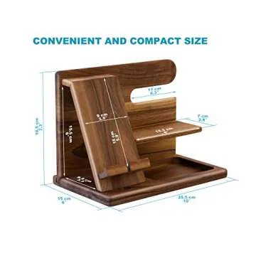 Elegant Walnut Phone Docking Station Organizer Gift
