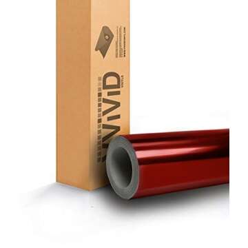 VViViD Red Mirror Chrome Vinyl Wrap 1ft x 60in - Self-Adhesive, Air Release Film