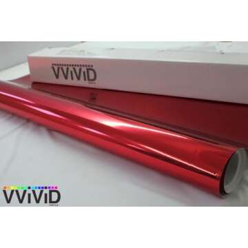 VViViD Red Mirror Chrome Vinyl Wrap - 1ft x 60in Self-Adhesive Film