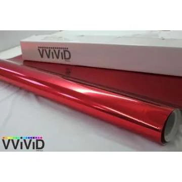 VViViD Red Mirror Chrome Vinyl Wrap - 1ft x 60in Self-Adhesive Film