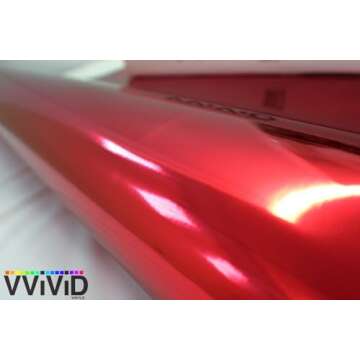 VViViD Red Mirror Chrome Vinyl Wrap - 1ft x 60in Self-Adhesive Film