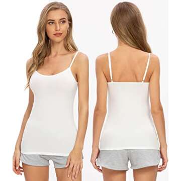 Air Curvey Women's Adjustable Camisole Tank Tops 4 Pack