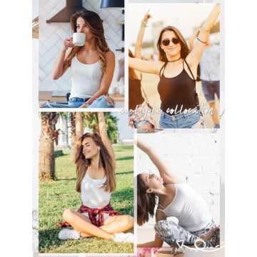 Air Curvey Women's Adjustable Camisole Tank Tops 4 Pack
