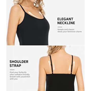 Air Curvey Women's Adjustable Camisole Tank Tops 4 Pack