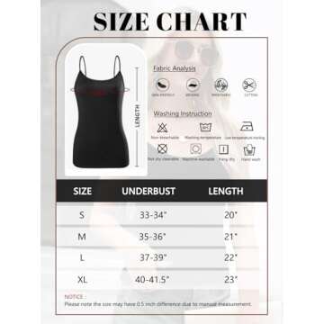 Air Curvey Women's Adjustable Camisole Tank Tops 4 Pack