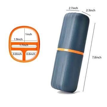 3 in 1 Portable Plastic Travel Toothbrush Case Multifunction Toothpaste Travel Case Holder for Travel, Business, Home, Camping, School Supplies(Dark Blue + Pink)