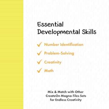 CreateOn Magna-Tiles Structure-Building Set for Kids, 123 School Bus Magnet Tiles, Magnetic Kids’ Building Toys, STEM Toys for Boys and Girls Ages 3+, 16 Pieces