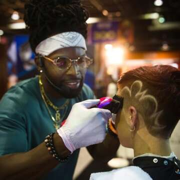 Stylecraft Rebel Professional Super-Torque Cordless Hair Clipper (Modular Lids: Pink, Blue, Black Included), Black Diamond Carbon Fusion Faper Blades