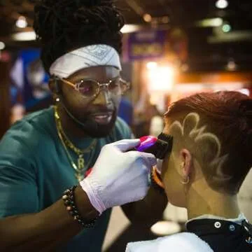 Stylecraft Rebel Professional Super-Torque Cordless Hair Clipper (Modular Lids: Pink, Blue, Black Included), Black Diamond Carbon Fusion Faper Blades