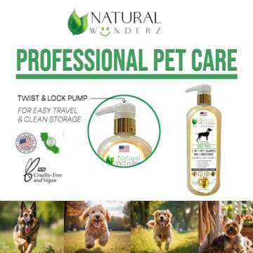 Pet Shampoo & Conditioner, Shed Free 2-in-1, Oatmeal and Honey, Hypoallergenic, Vegan, Natural Extra...