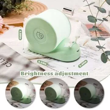 QANYI Snail Night Light, Green Cozy Snail Shape Cute Desk Lamp with Magnetic for Bedroom Kitchen, Aesthetic Vine Plant Room Decor with Gifts Ideals for Teens Tween Teenage Girls Women