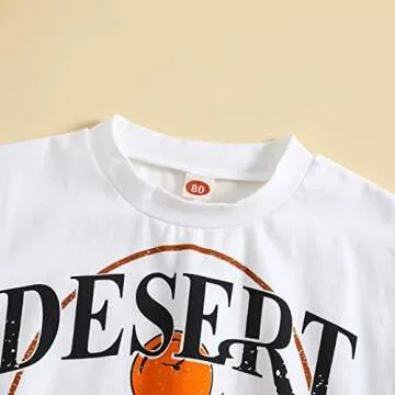 Kupretty Baby Girl Summer Clothes Bubble Oversized Romper T Shirt Tops Short Sleeve Graphic Bodysuit Boho Infant Clothing (A White, 3-6 Months)