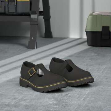 Dr. Martens Polley Women's Soft Toe Black Slip Resistant Mary Jane Shoes