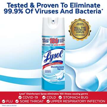 Lysol Disinfectant Spray, Sanitizing and Antibacterial Spray, For Disinfecting and Deodorizing, Crisp Linen,12.5 Fl Ounce (Pack of 2)