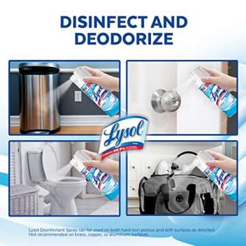 Lysol Disinfectant Spray, Sanitizing and Antibacterial Spray, For Disinfecting and Deodorizing, Crisp Linen,12.5 Fl Ounce (Pack of 2)