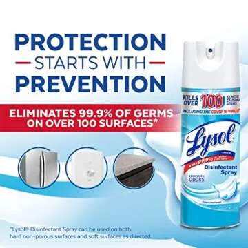 Lysol Disinfectant Spray, Sanitizing and Antibacterial Spray, For Disinfecting and Deodorizing, Crisp Linen,12.5 Fl Ounce (Pack of 2)