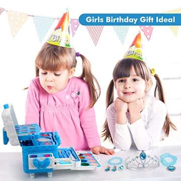 Kids Makeup Kit Toys for Girls, Teensymic Girl Toys 60PCS Real Washable Makeup Little Girls Princess Gifts Play Make Up Kids Toys Makeup Vanities for Girls Age 3-12 Year Old Birthday