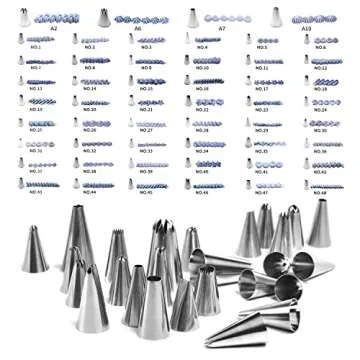 FIVETA Cake Decorating Kit - 52 Tips, Storage Box, Coupler