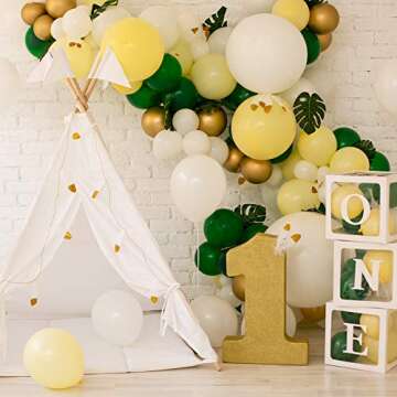 Pastel Yellow Balloons Kit Party Latex Balloons 12inch 5inch 80pcs Macaron Baby Shower Yellow Balloon for Birthday Party Decorations