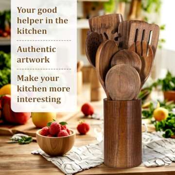 10PCS Wooden Kitchen Utensils Set for Every Cook