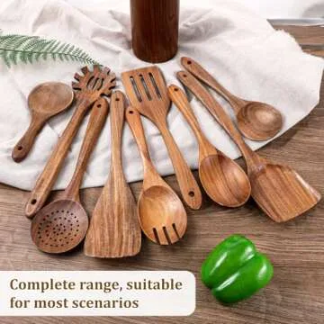 10PCS Wooden Kitchen Utensils Set for Every Cook