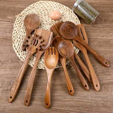 10PCS Wooden Kitchen Utensils Set for Every Cook