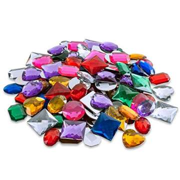 Colorful Stick-On Gems for Crafts & Party Decorations