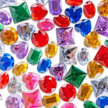 Colorful Stick-On Gems for Crafts & Party Decorations