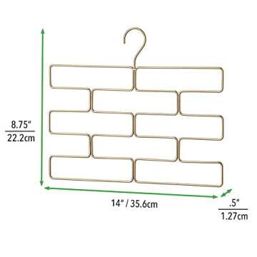 Stylish mDesign Closet Rod Organizer for Scarves and Clothes