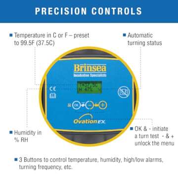 Brinsea Ovation 28 EX Egg Incubator With Automatic Humidity Control and Egg Turning for Hatching 28 ...