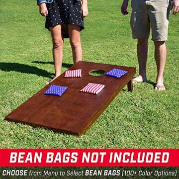 GoSports 4 ft x 2 ft Regulation Size Wooden Cornhole Boards Set with Dark Brown Varnish - Includes Carrying Case and Bean Bags (Choose Your Colors) Over 100 Color Combinations