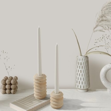 WORHE Natural Travertine Marble Candle Holders Set of 2