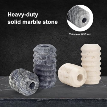 WORHE Natural Travertine Marble Candle Holders Set of 2