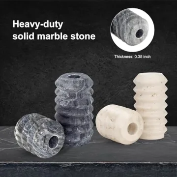 WORHE Natural Travertine Marble Candle Holders Set of 2