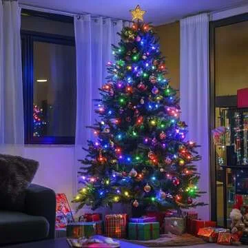 Kwaiffeo Christmas Tree Lights, 100FT 300LED Multi Colored Christmas Lights, 8 Modes Connectable Colored Lights for Xmas Halloween Decorations Outdoor Indoor, Twinkle Lights for Christmas Tree