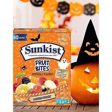 Eva's Gift Universe Halloween Basket Filler Fruit Snacks Mixed Bulk Pack 0.8 oz Individual Single Serve Bags 80 Pouches (1 Pack)