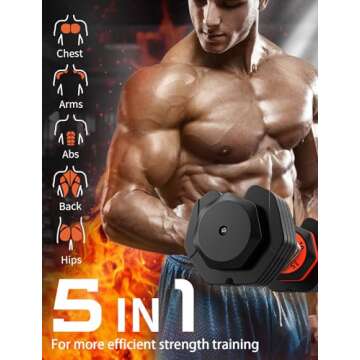 LEEKEY Adjustable Dumbbells 2PCS, Dumbbells with Anti-Slip Handle for Exercise & Fitness Fast Adjust...