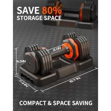 LEEKEY Adjustable Dumbbells 2PCS, Dumbbells with Anti-Slip Handle for Exercise & Fitness Fast Adjust Weight, Innovative Workout Equipment, Dumbbell Set Adjustable Weight