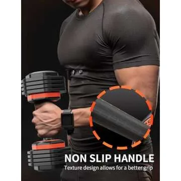 LEEKEY Adjustable Dumbbells 2PCS, Dumbbells with Anti-Slip Handle for Exercise & Fitness Fast Adjust Weight, Innovative Workout Equipment, Dumbbell Set Adjustable Weight