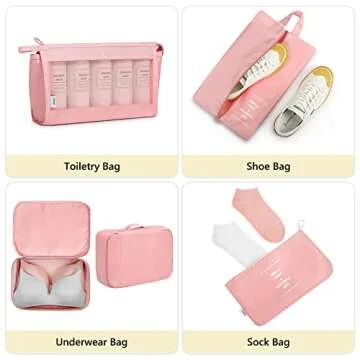 Mossio Packing Cubes for Travel - 8 Set Storage Solution