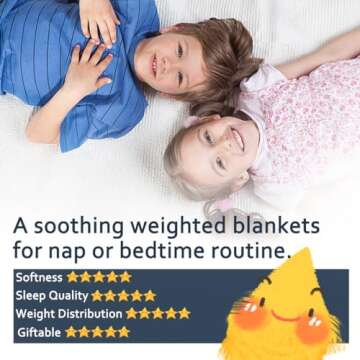 MAXTID Weighted Blanket for Kids 5lbs 36"x48" Cotton Kids Blanket for Boys & Girls Weighted Throw Bl...