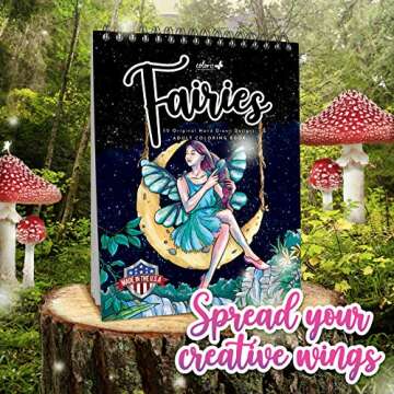 ColorIt Fairies Coloring Book for Adults - Relaxation & Fun, 50 Single-Sided Designs