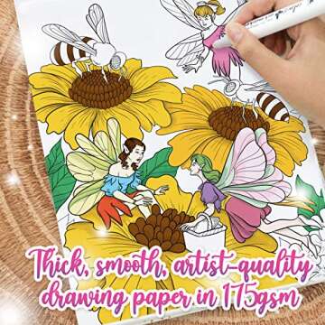 ColorIt Fairies Coloring Book - 50 Unique Designs